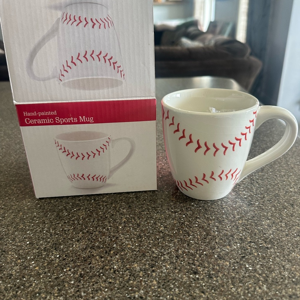 Burton Hand Painted Ceramic Baseball Mug